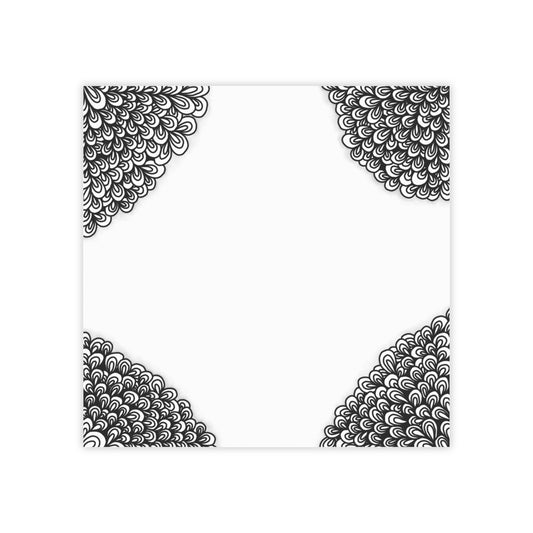 Black and White Leafy Radiance ~ Post-it® Note Pad